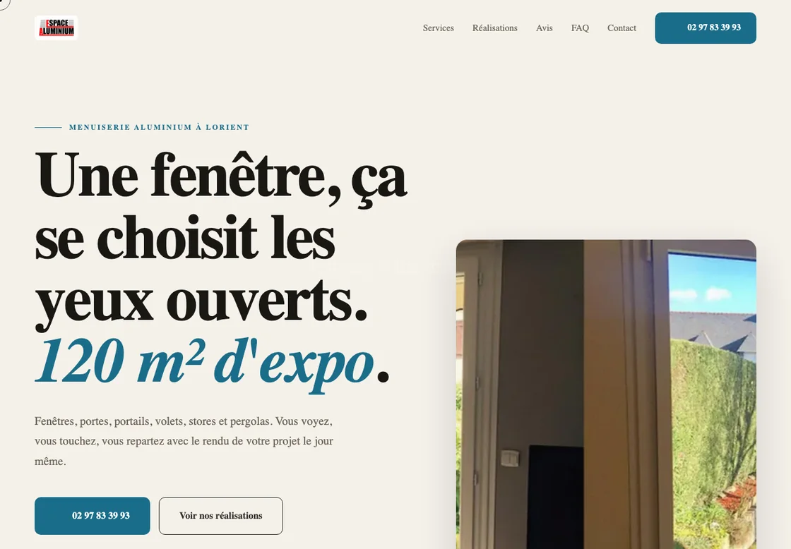 Le nouveau site d'Espace Aluminium, menuiserie à Lorient.